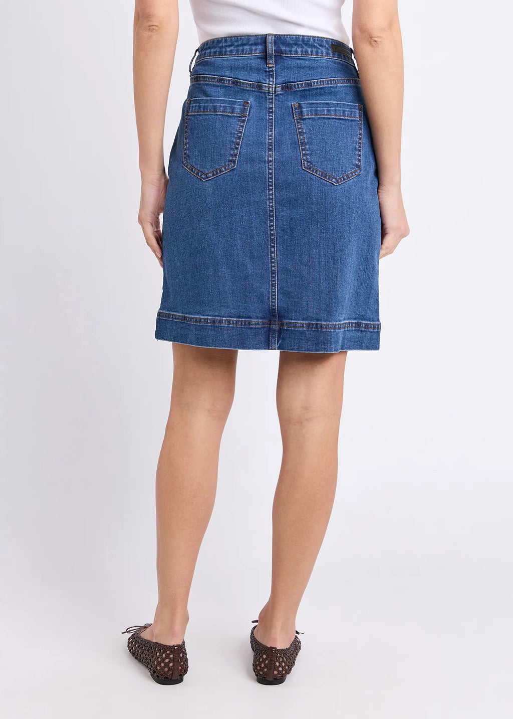 Bower Denim Skirt ~ Mid Blue