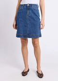 Bower Denim Skirt ~ Mid Blue