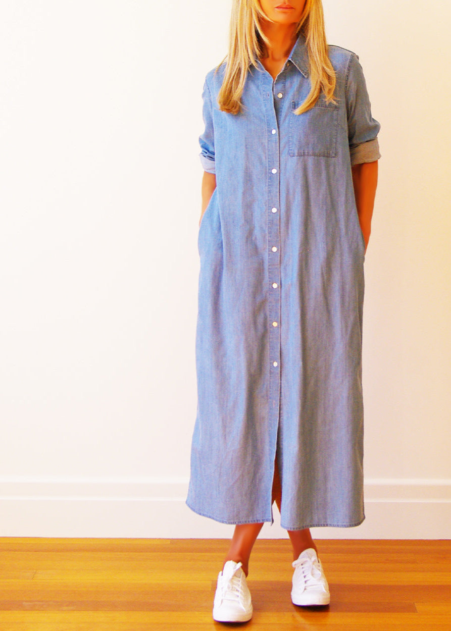 Belle Shirtdress Dress ~ Denim