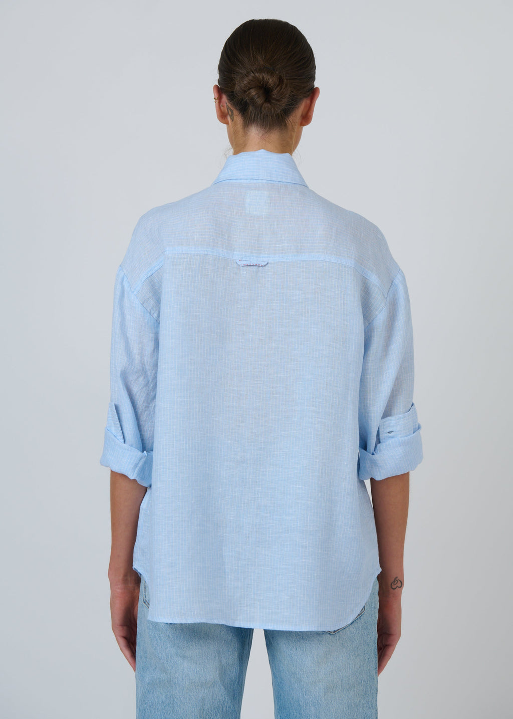 Linen Shirt ~ Rayure Ciel