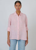 Linen Shirt ~ Rayure Corail