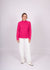 Pointelle Rib Trim Pullover ~ Hot Pink