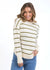 Farrah Stripe Long Sleeve ~ Vintage White & Olive