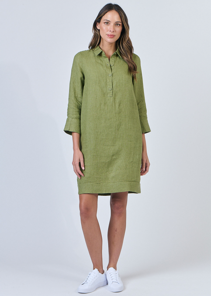 Linen Dress ~ Moss