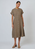 Linen Midi Dress ~ Agate