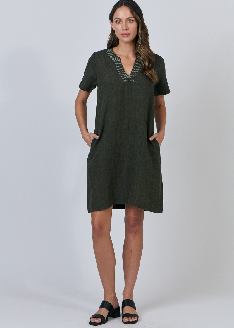 Linen Dress ~ Licorice
