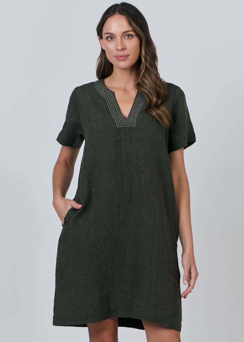 Linen Dress ~ Licorice