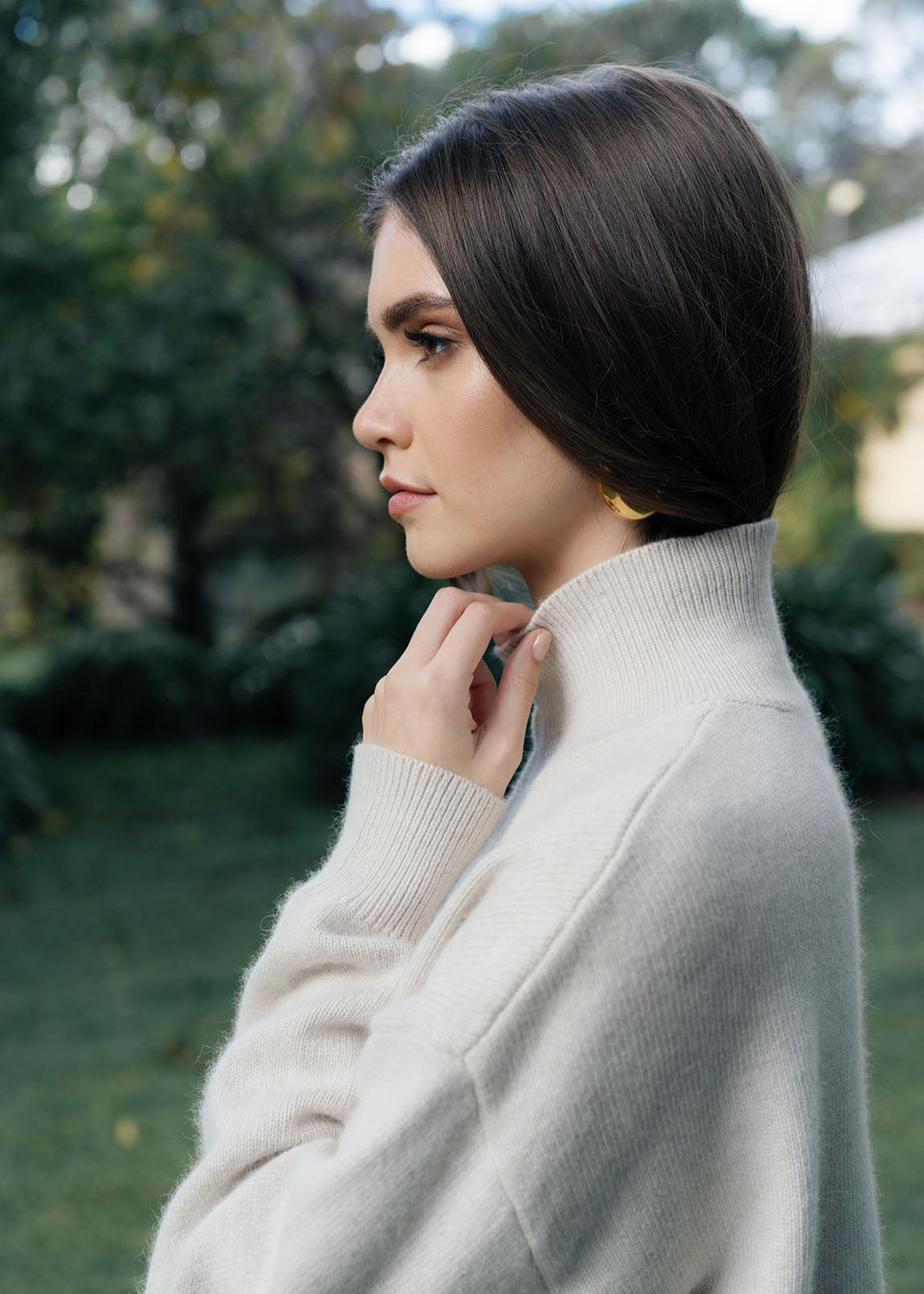 Zip Knox Sweater ~ Almond