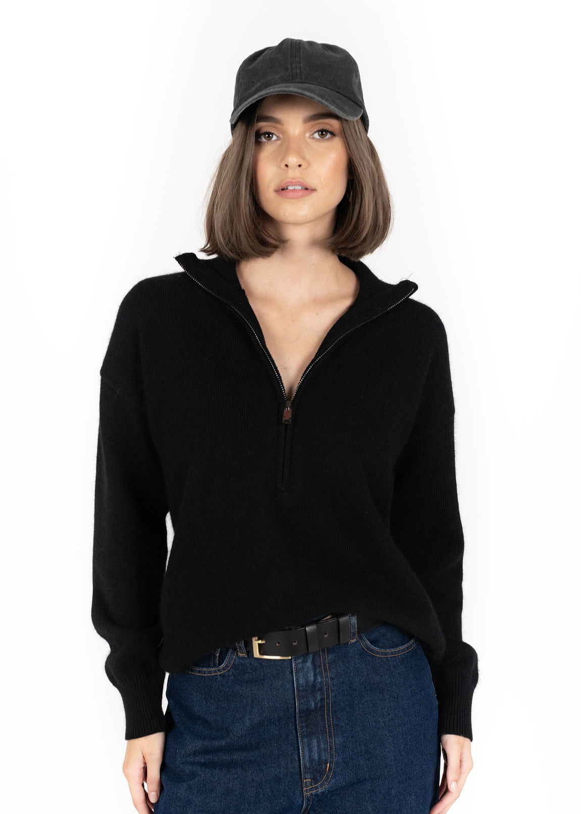 Zip Knox Sweater ~ Black