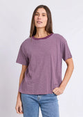 Hutch Stripe Tee ~ Plum and White