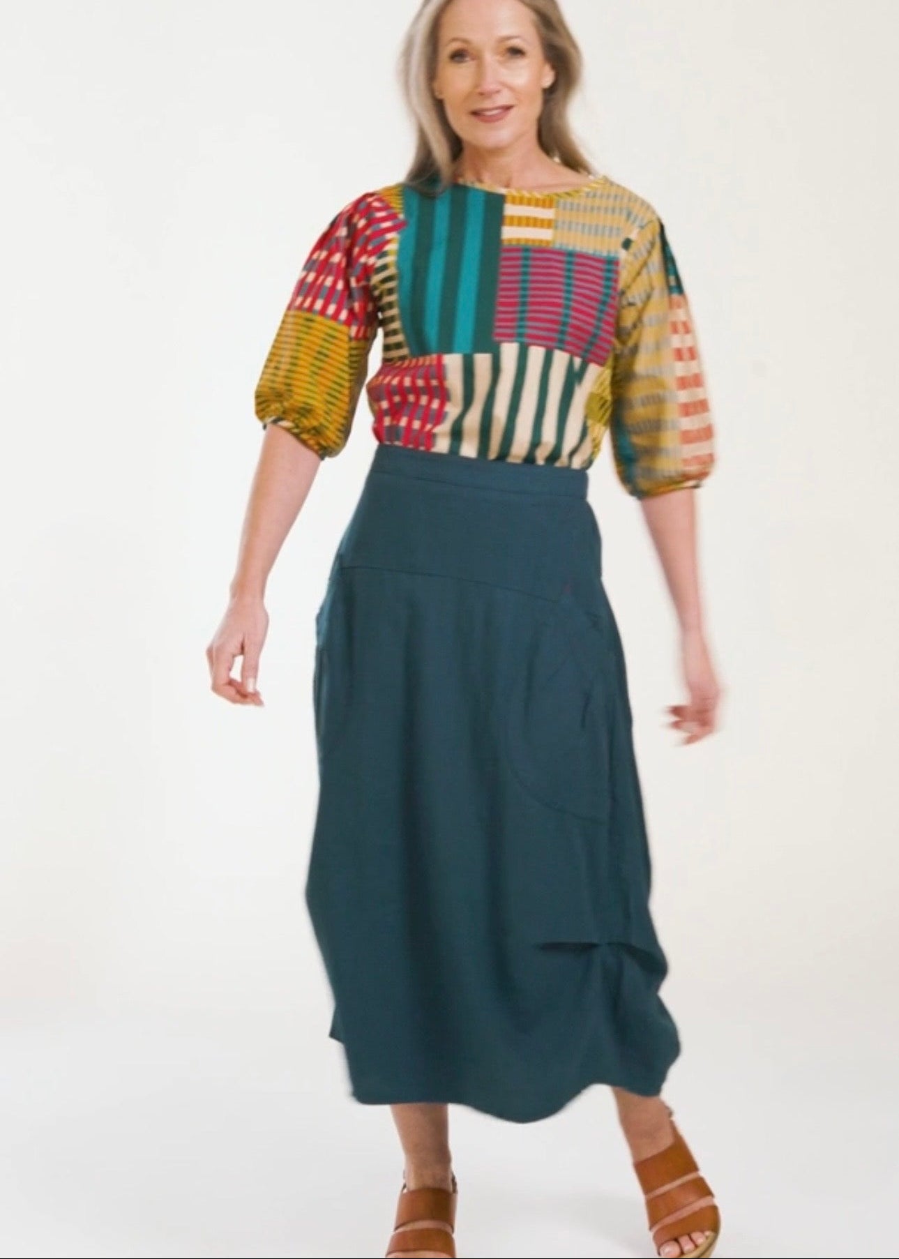 Milwaukee Fiesta Skirt ~ Teal