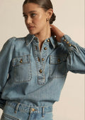 Resonate Top ~ Light Washed Denim