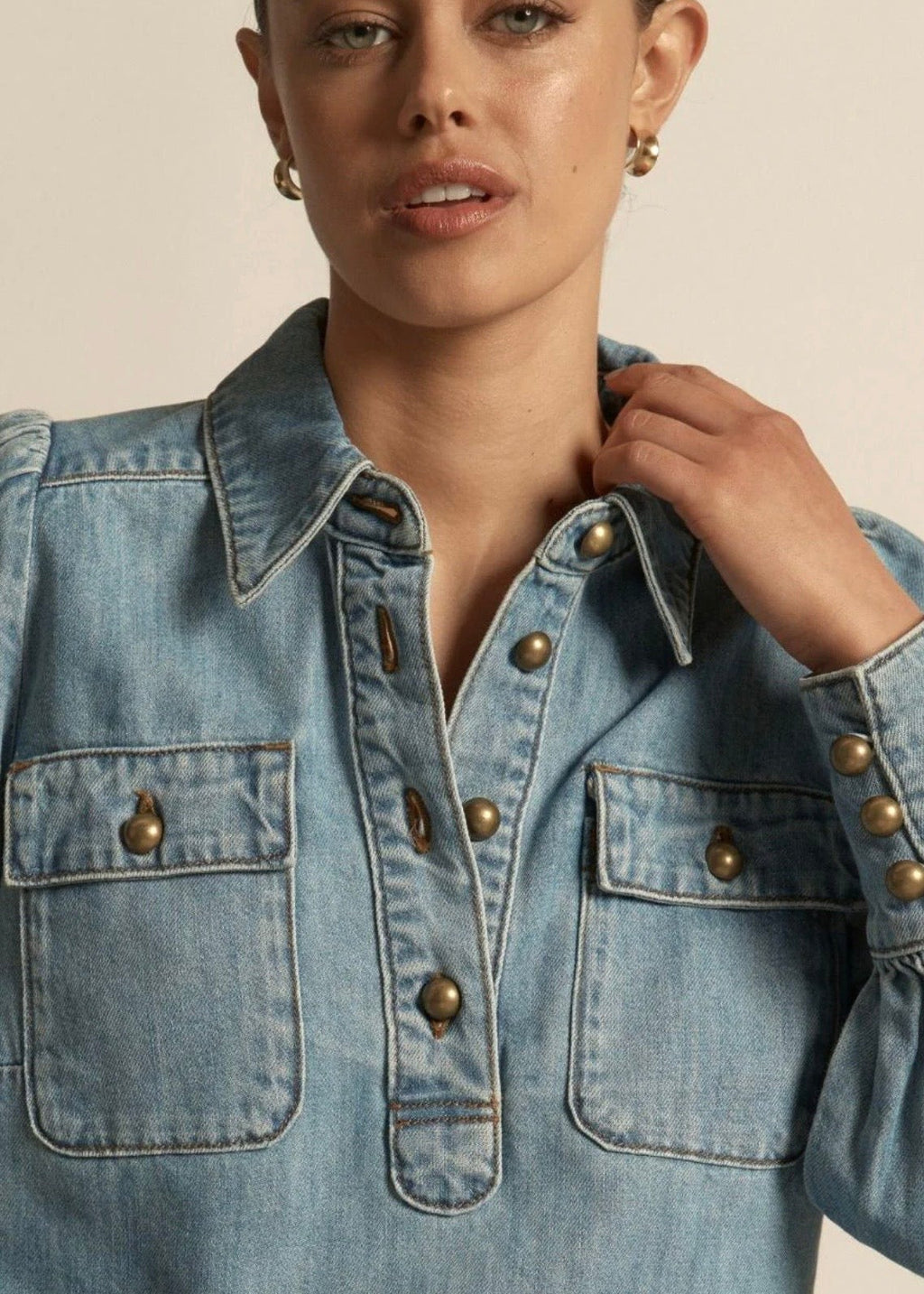 Resonate Top ~ Light Washed Denim