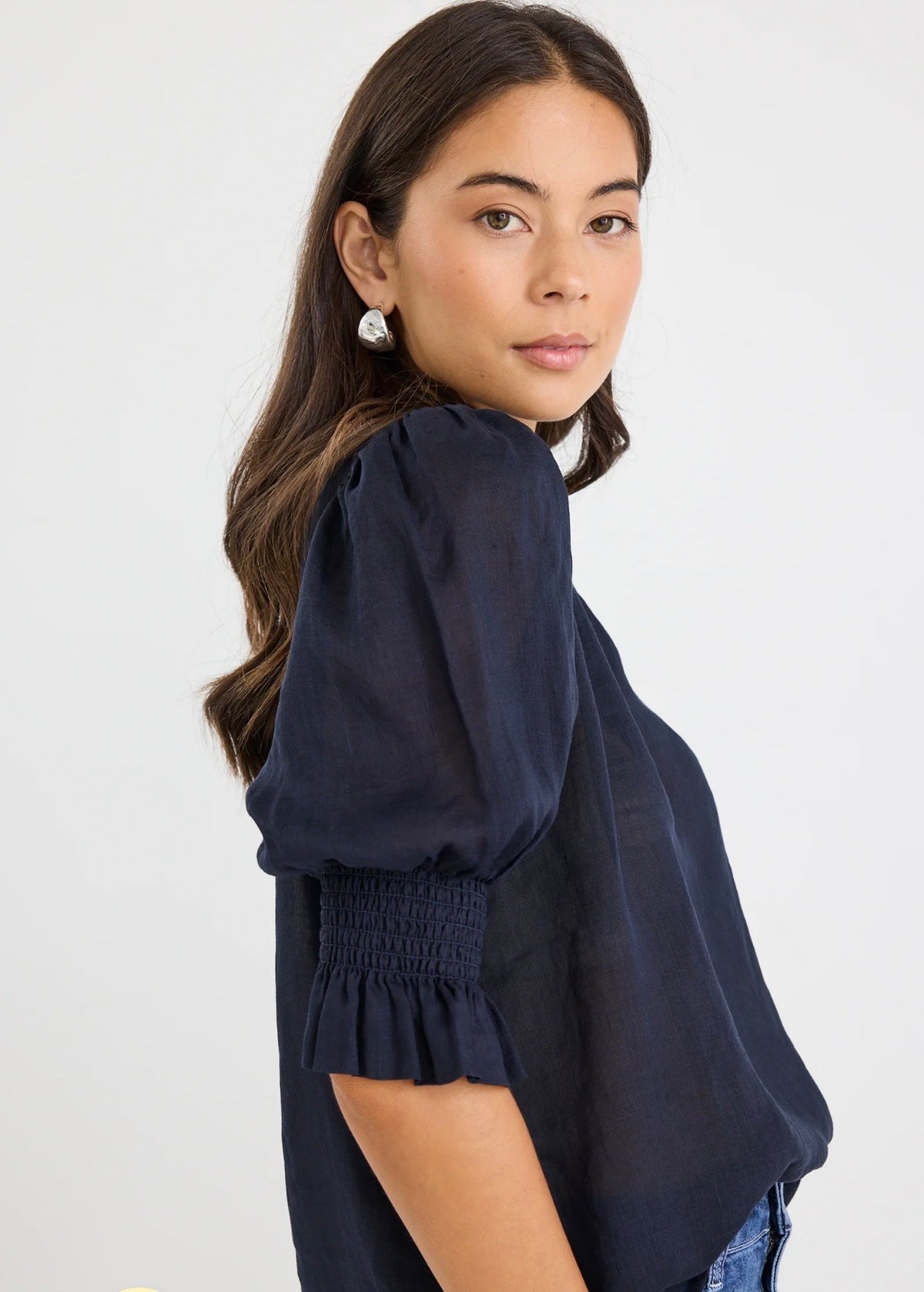 Verse High Neck Top ~ Navy