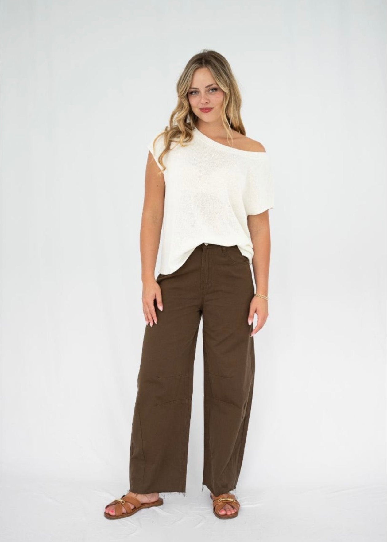 Ava Off-the-Shoulder Top ~ White