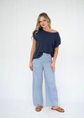 Ava Off-the-Shoulder Top ~ Navy
