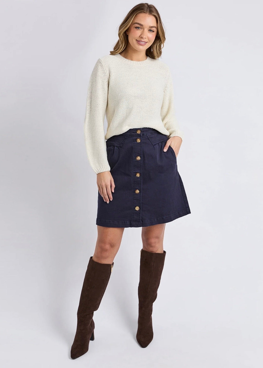 Blair LS Knit ~ Vintage White