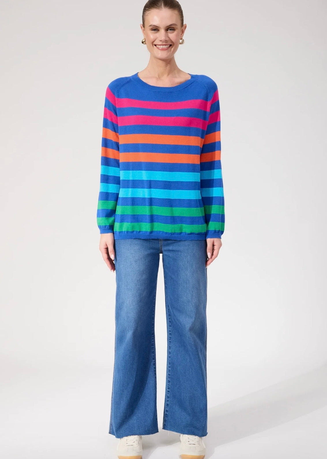 Vermont Stripe Jumper ~ Cobalt