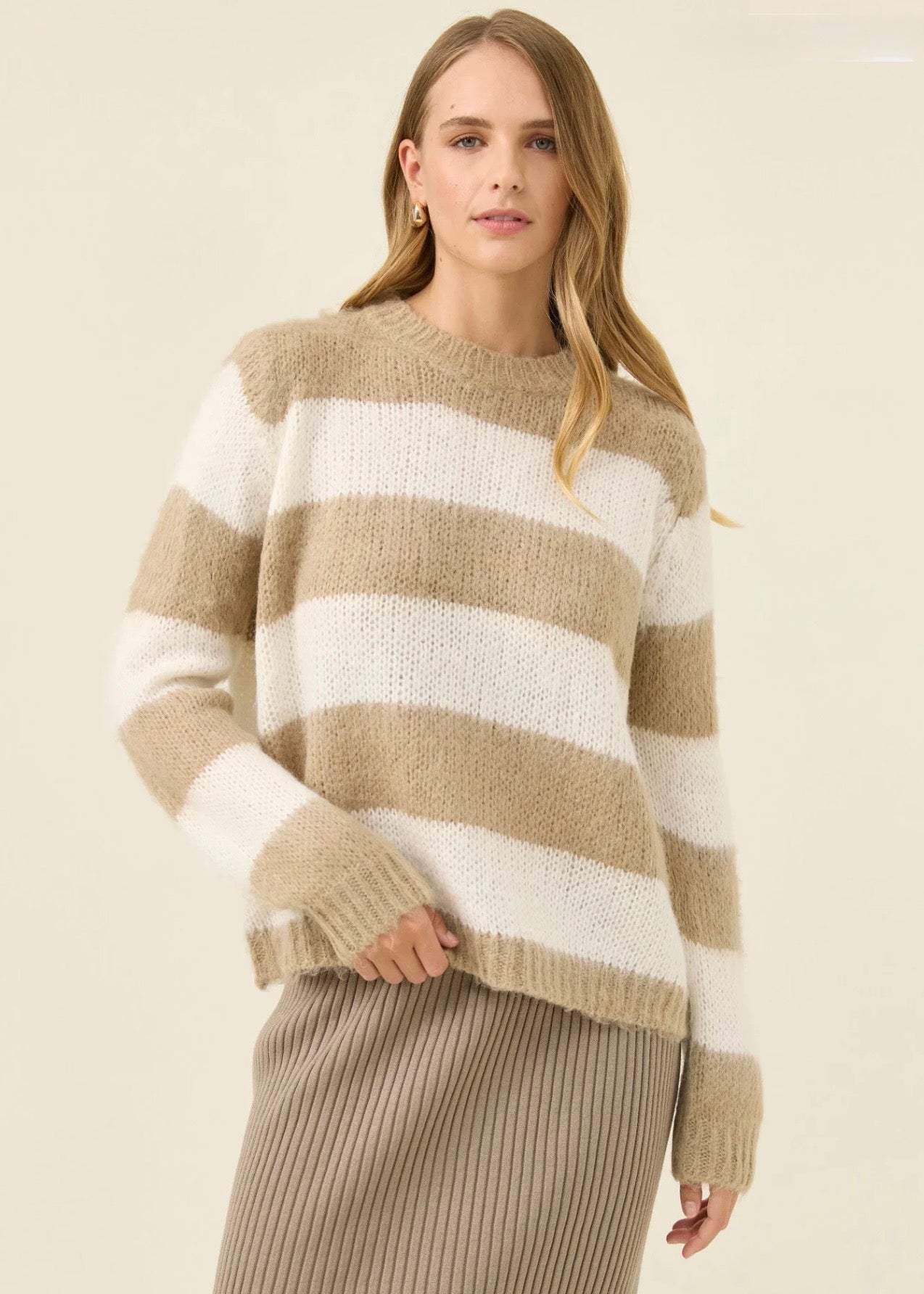 Pallas Stripe Jumper ~ Stone
