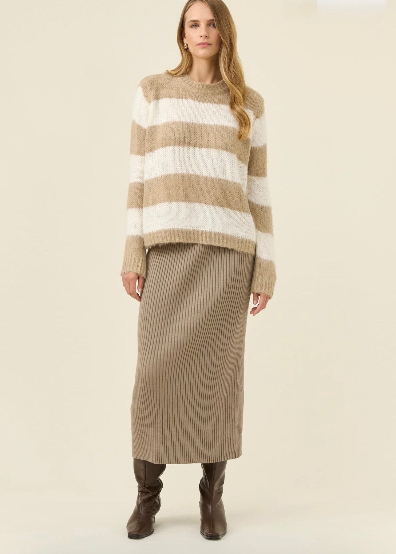 Pallas Stripe Jumper ~ Stone