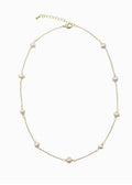 Pearl Chain Necklace ~ Gold