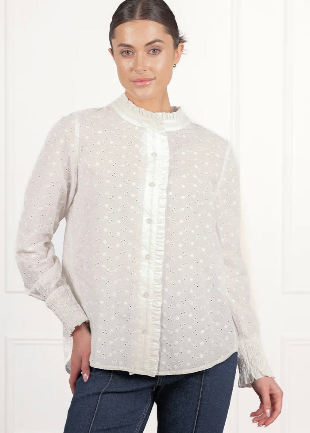 Baby Jessica Lace Shirt ~ White