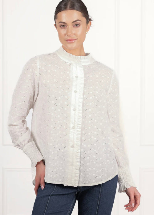 Baby Jessica Lace Shirt ~ White