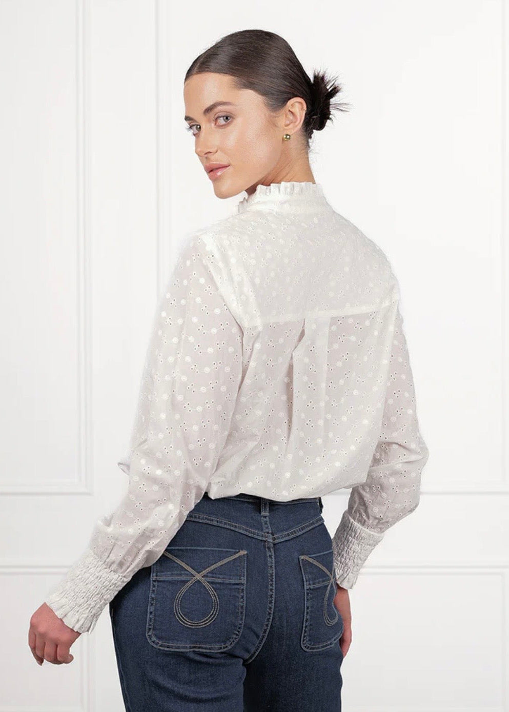 Baby Jessica Lace Shirt ~ White