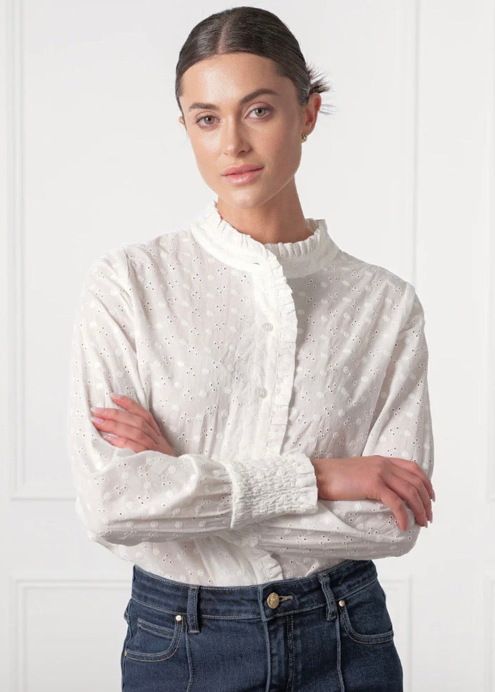 Baby Jessica Lace Shirt ~ White