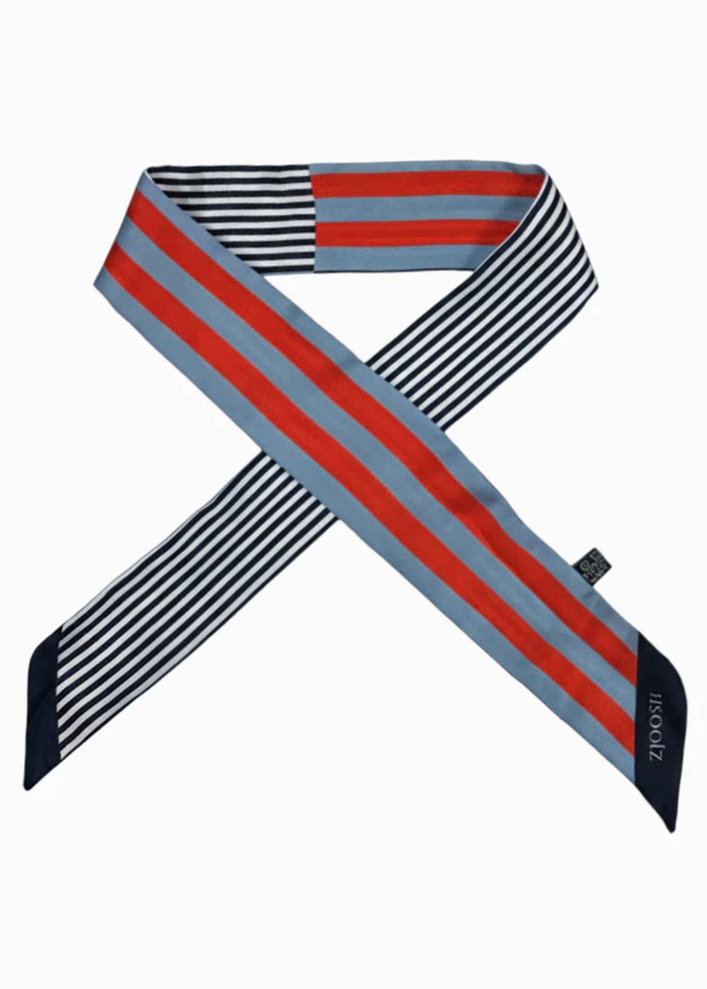 Neck Scarf ~ Blue Red Navy Stripes