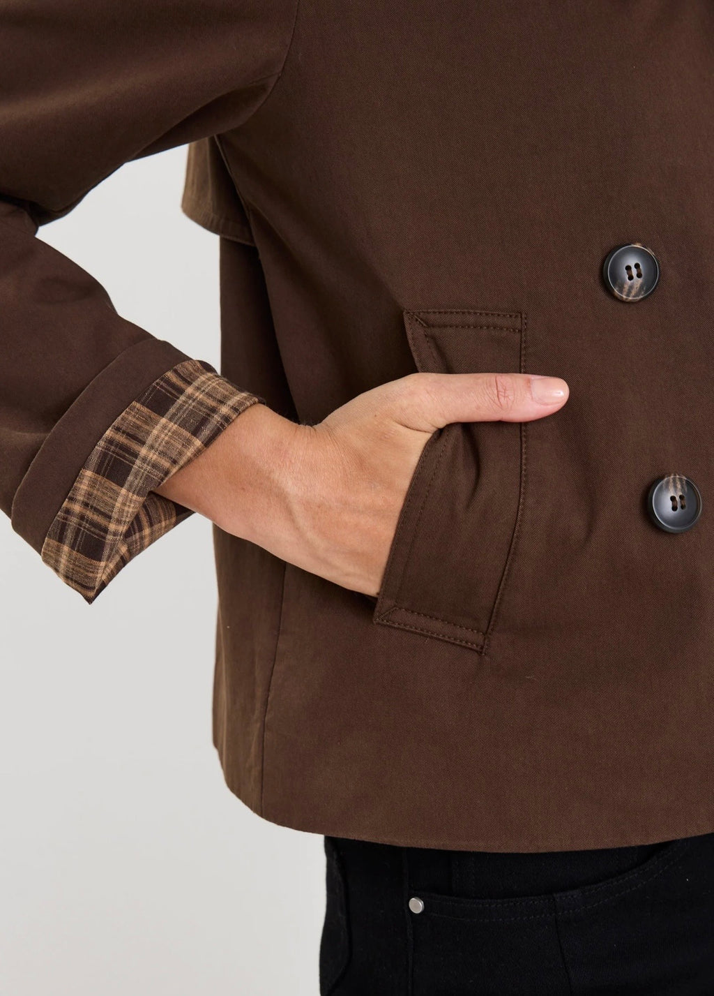 Pathway Cropped Trench Jacket ~ Chocolate