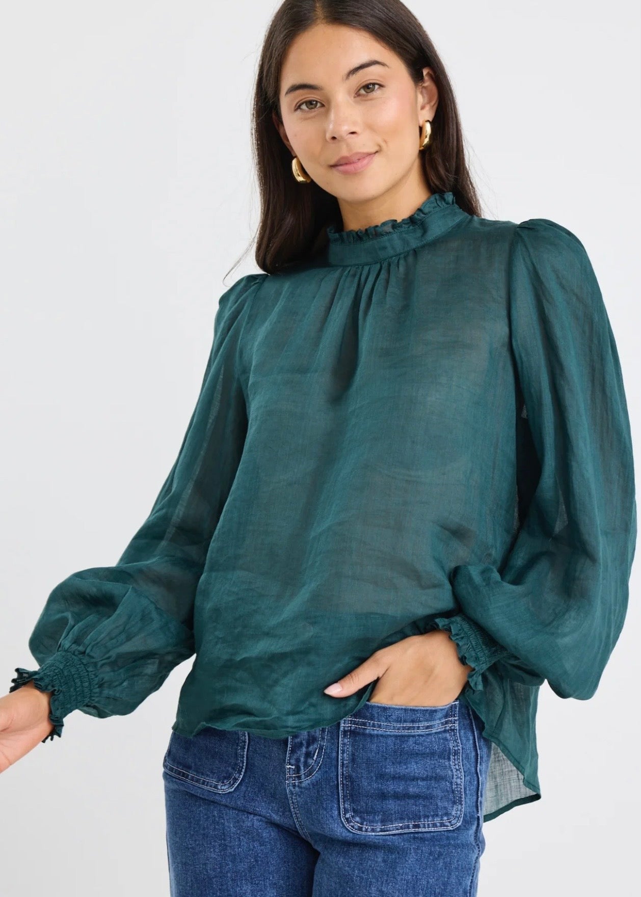 Poet Long Sleeve Top ~ Forest