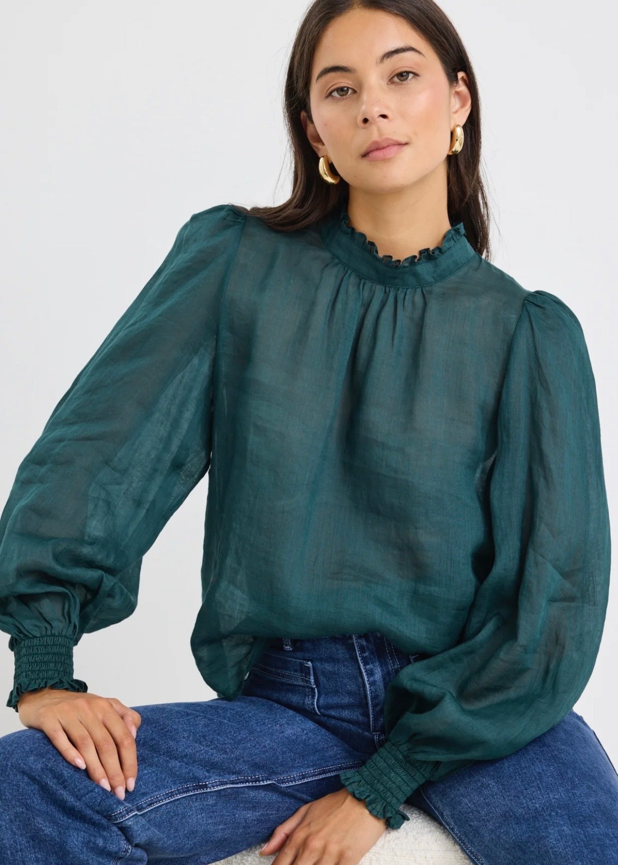 Poet Long Sleeve Top ~ Forest