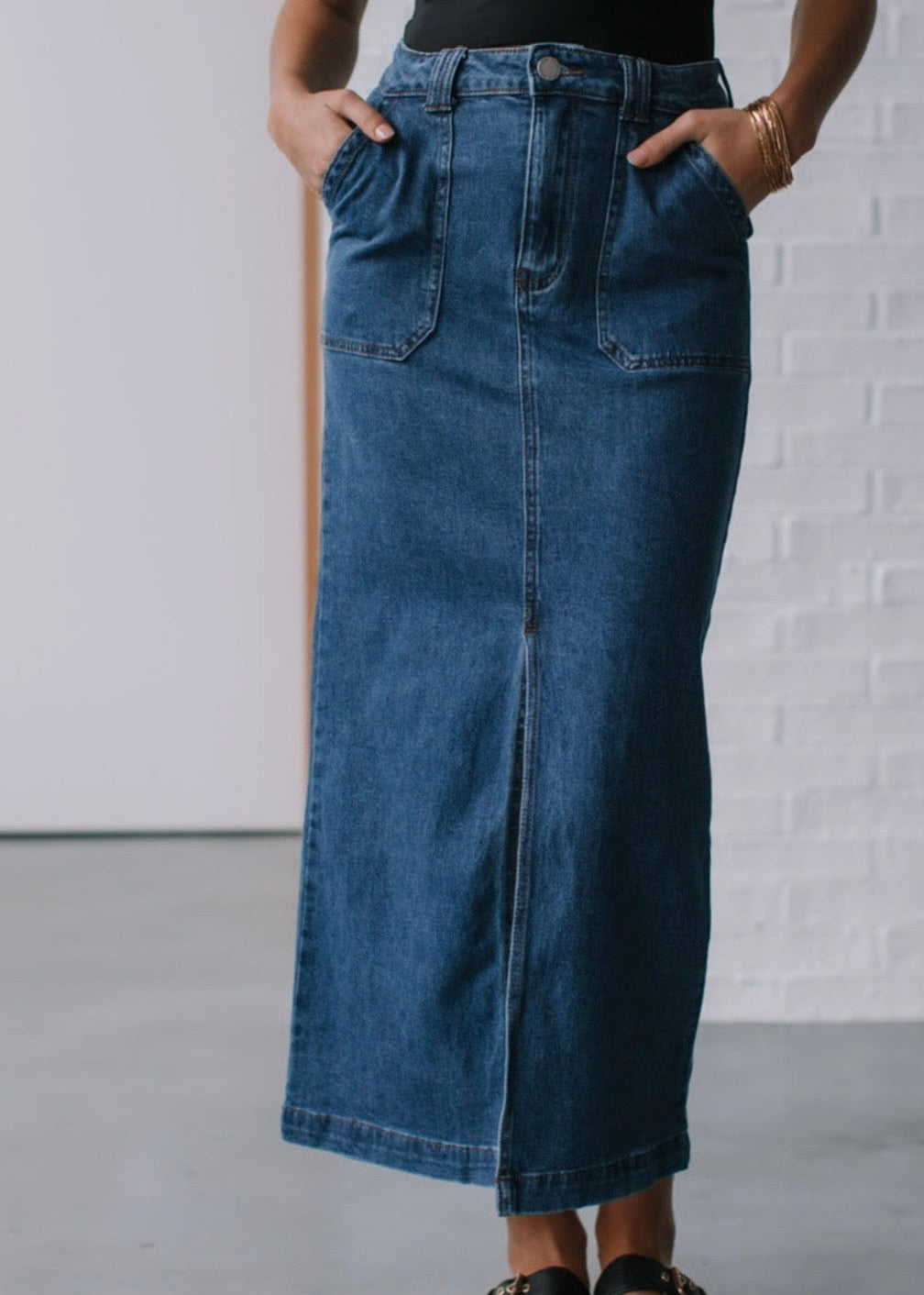 Maggie Denim Skirt ~ Mid Blue