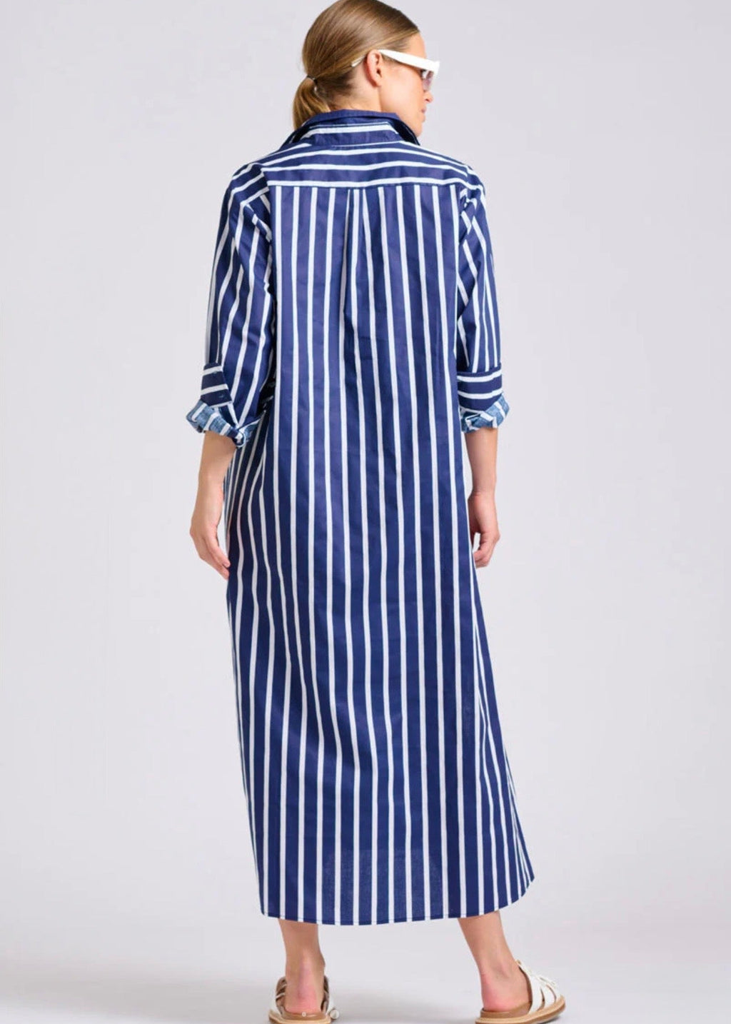 The Luna Oversized Dress ~ Navy/White Stripe