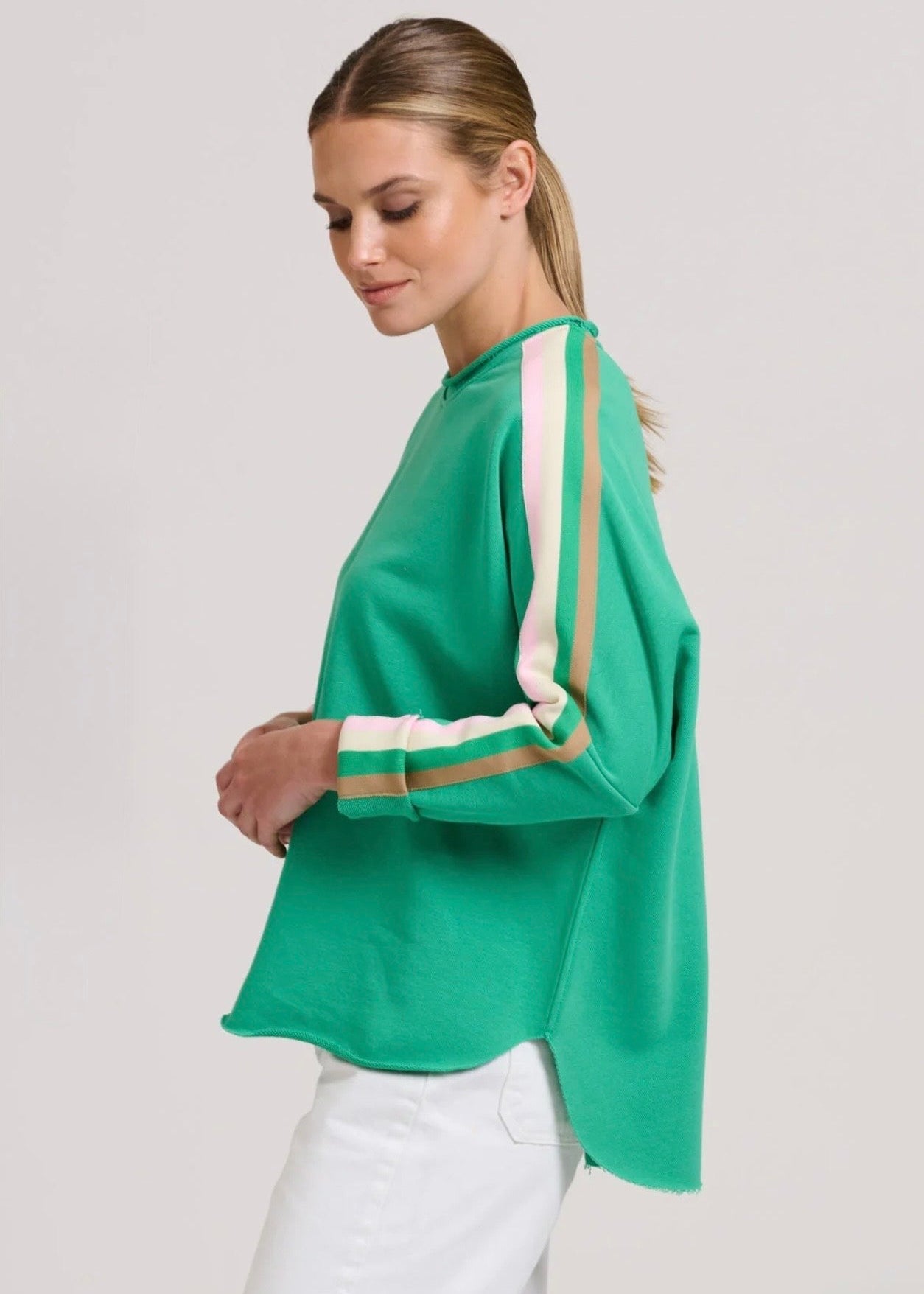 Raw Tape Long Sleeve Sweatshirt ~ Pea Green