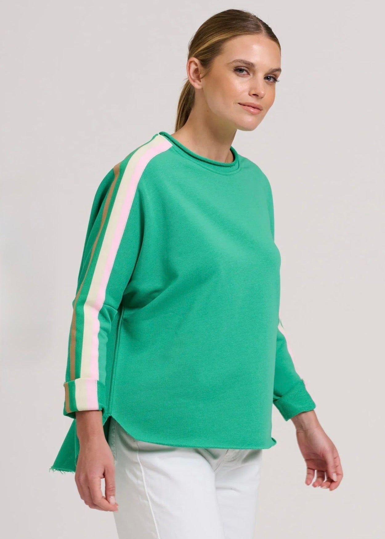 Raw Tape Long Sleeve Sweatshirt ~ Pea Green