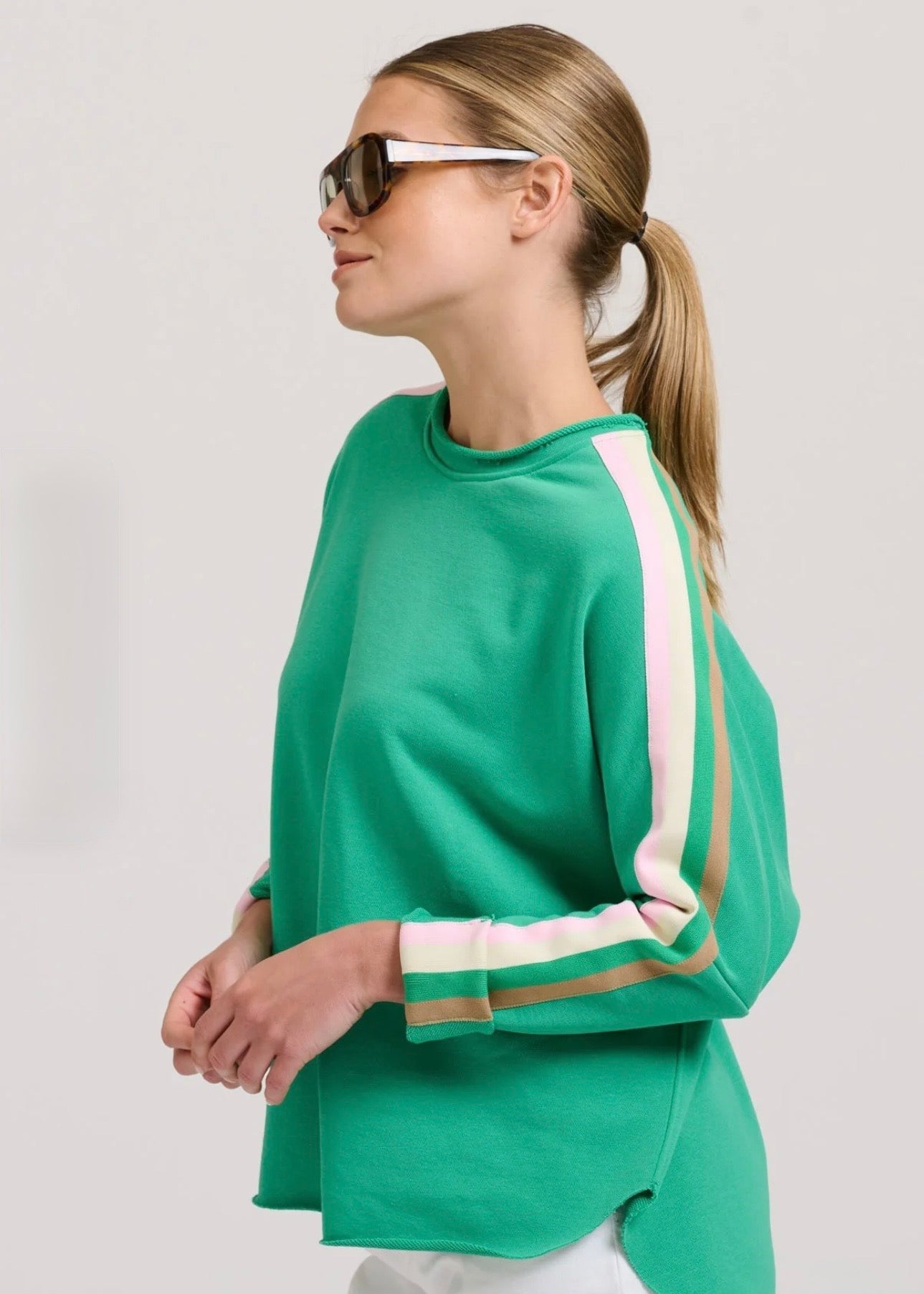 Raw Tape Long Sleeve Sweatshirt ~ Pea Green