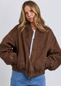 Evie Suede Bomber ~ Chocolate