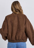 Evie Suede Bomber ~ Chocolate