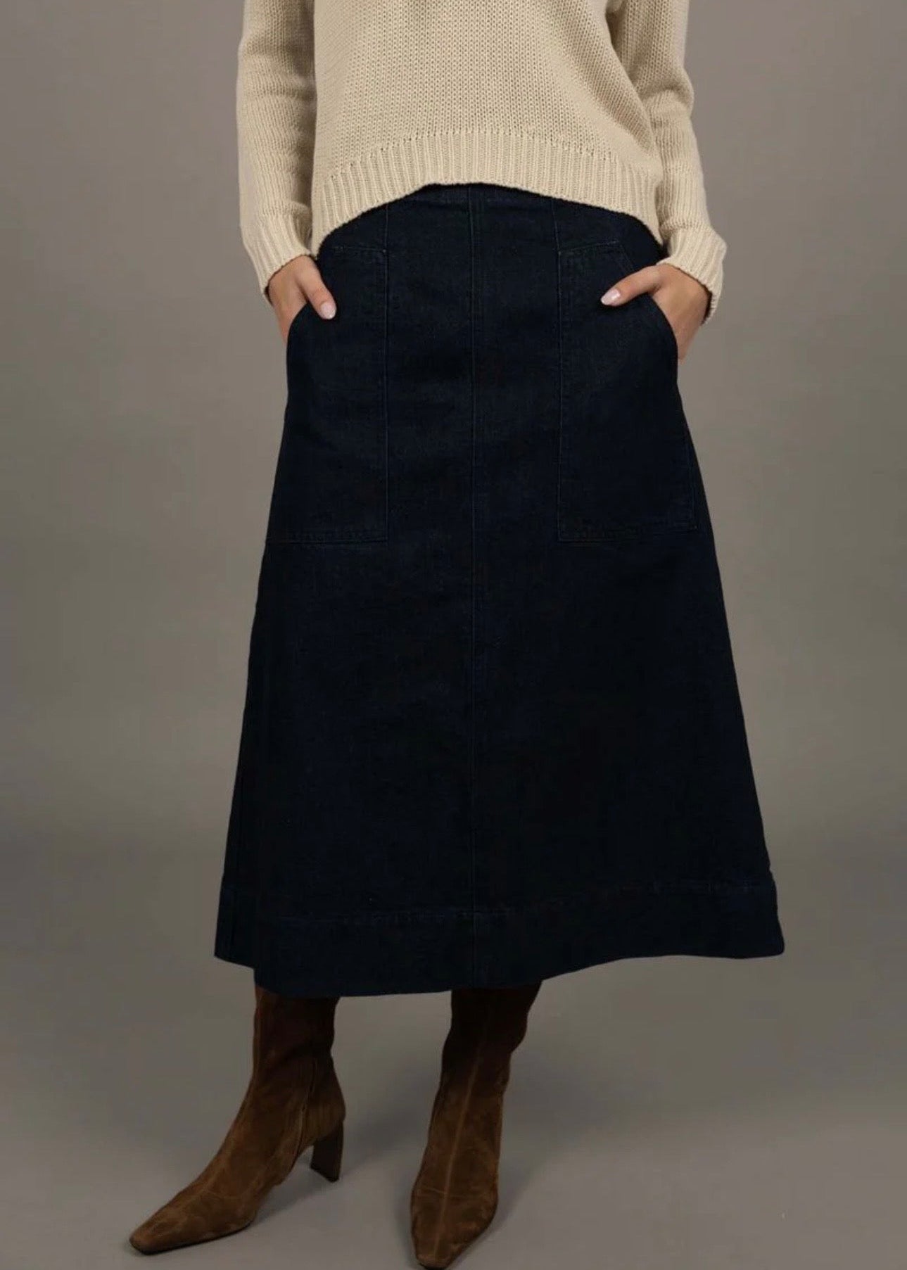 Edit Denim Skirt ~ Dark Blue