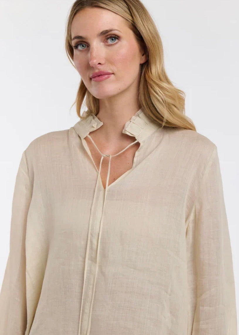 Amber Frill Neck Top ~ Natural