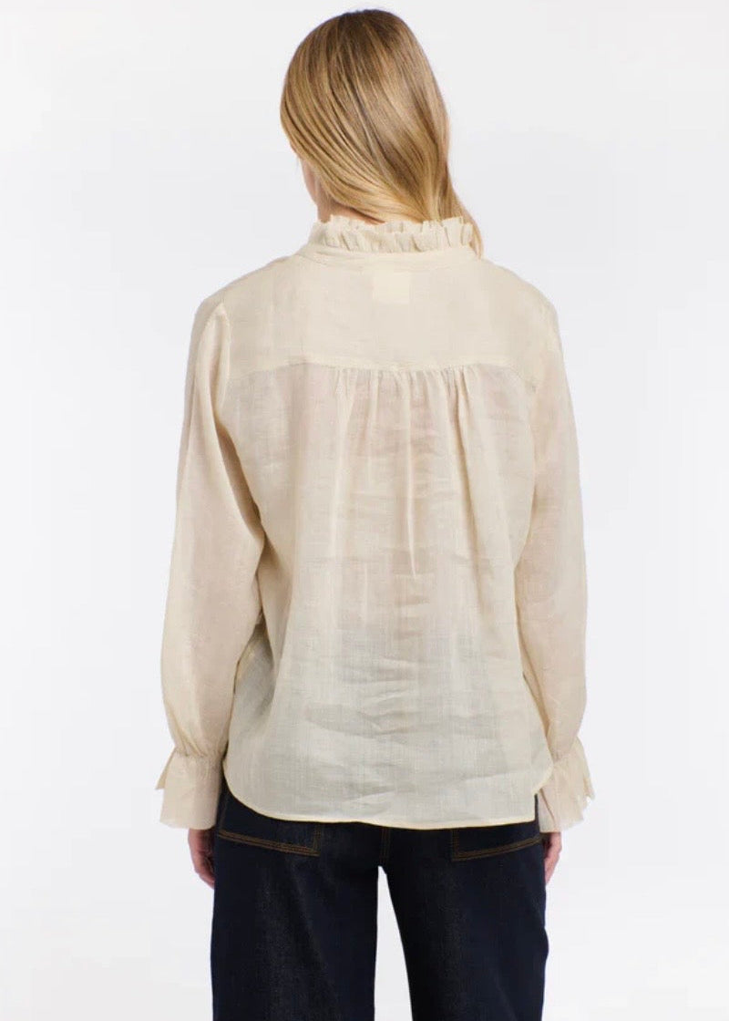 Amber Frill Neck Top ~ Natural