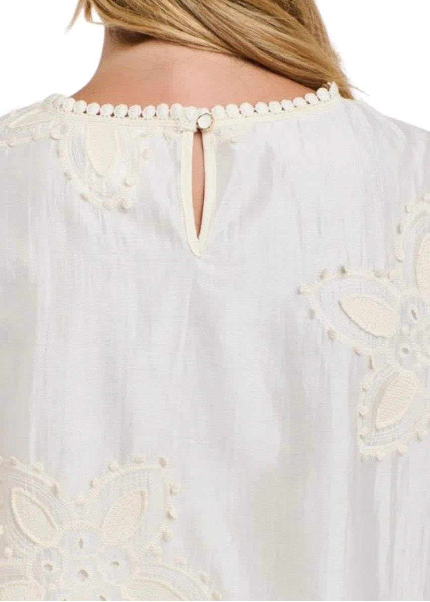 Deco Flower Top ~ Vanilla
