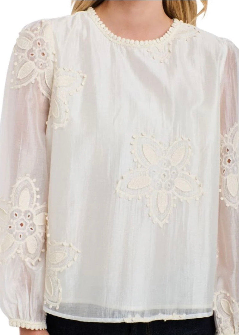 Deco Flower Top ~ Vanilla