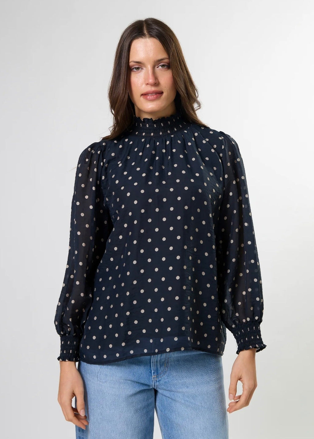 Sylvie Blouse ~ Midnight Dot