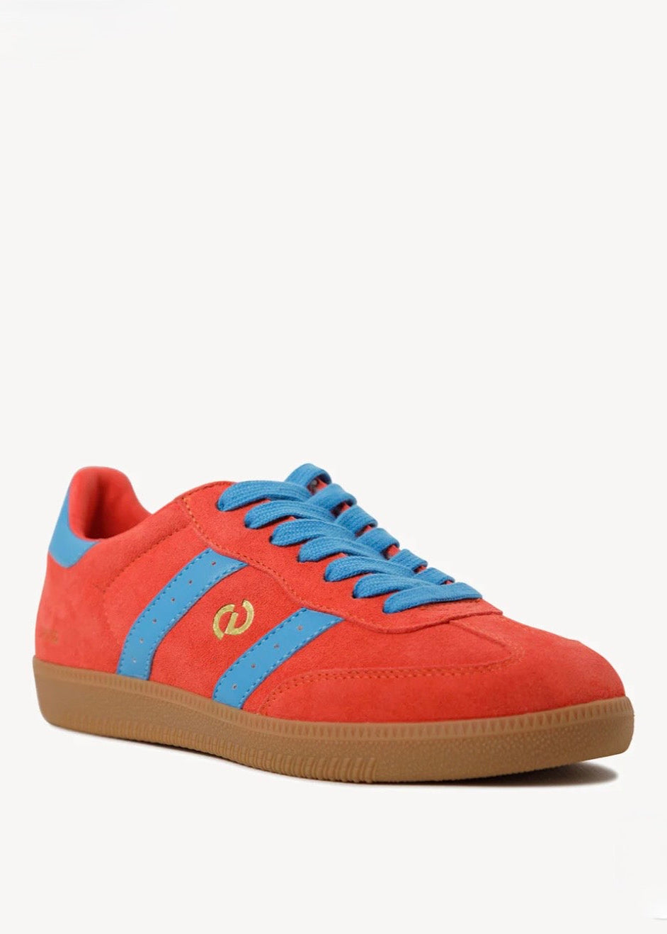 2001 Parallel Sneaker ~ Melon Red Suede/Blue Leather