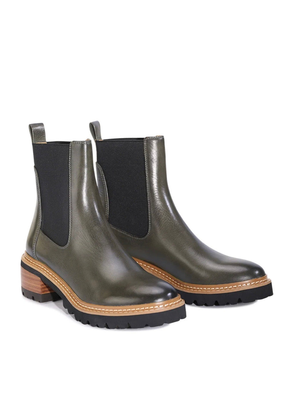 Linear Ankle Boot ~ Dark Olive