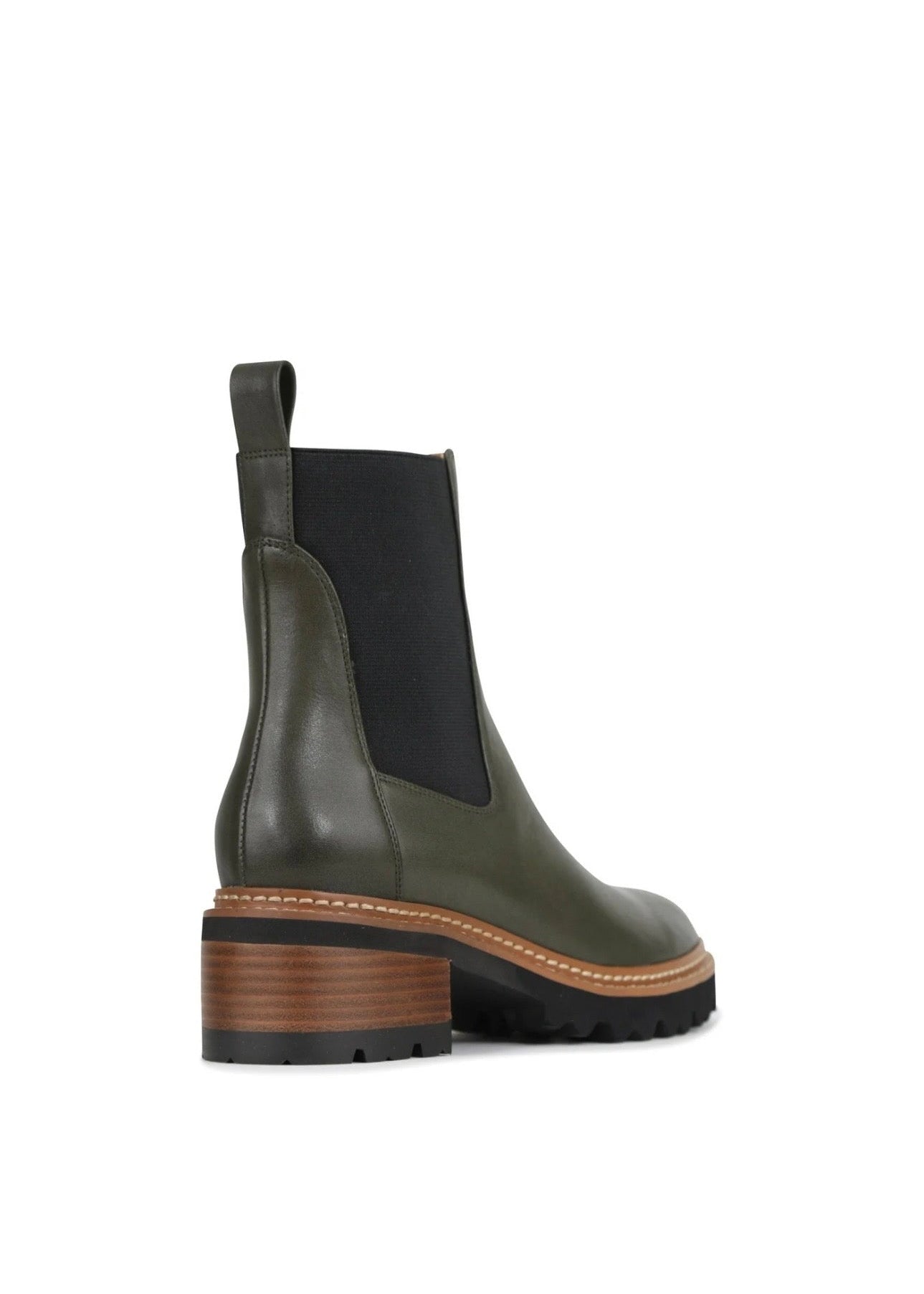 Linear Ankle Boot ~ Dark Olive