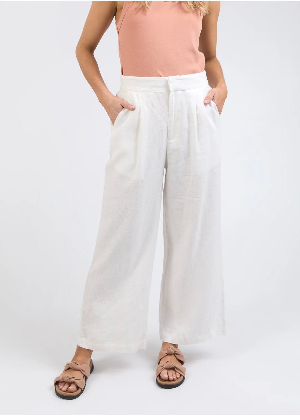 Elina Wide Leg Pant ~ Vintage White